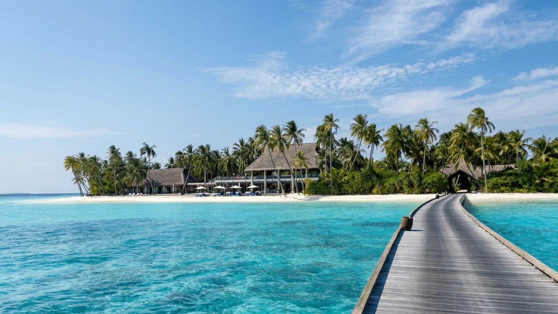 A cinematic tropical island and turquoise lagoon